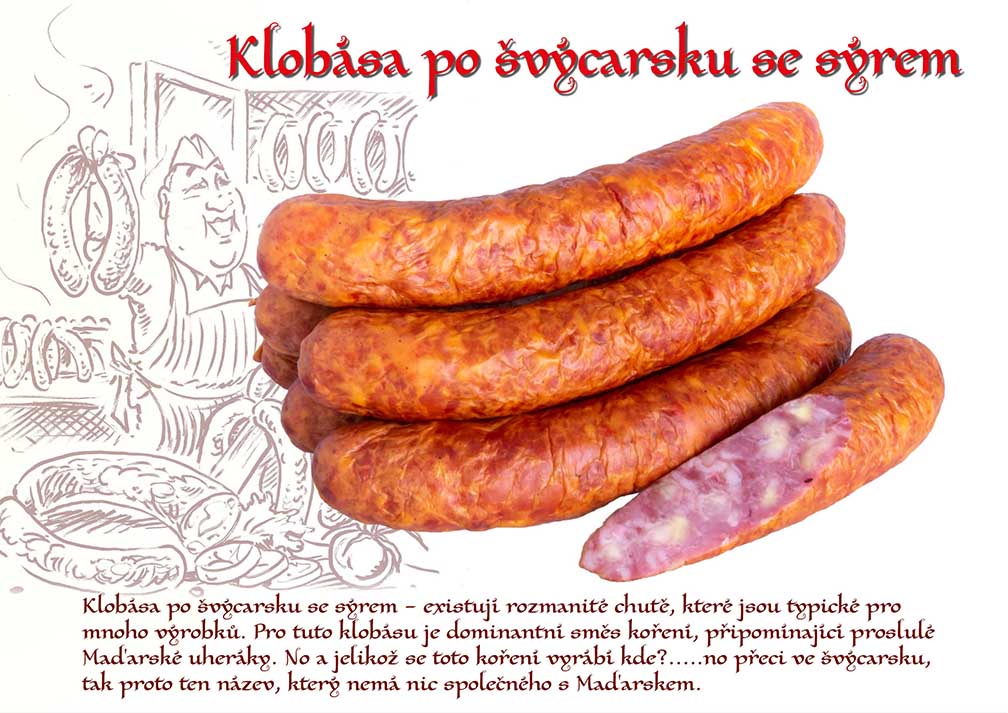 Klobása po švýcarsku se sýrem